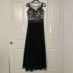 Embroidered pearl gown